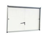 Bacheca per interni - con anta scorrevoli - fondo bianco magnetico - 6 fogli A4 - orizzontale - Starline