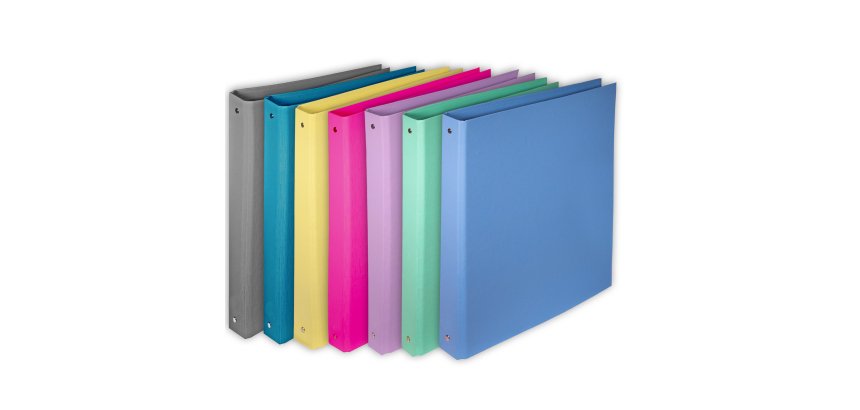 Raccoglitore KingBright - 22 x 30 cm - 4 anelli a R 30 mm - rivestito in PP - colori assortiti - Starline