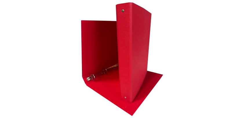 Raccoglitore King - 22 x 30 cm - 4 anelli tondi 30 mm - dorso 4 cm - rivestimento in PP - rosso - Starline