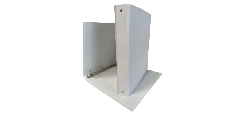 Raccoglitore King - 22 x 30 cm - 4 anelli tondi 30 mm - dorso 4 cm - rivestimento in PP - bianco - Starline