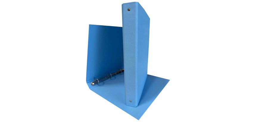 Raccoglitore King - 22 x 30 cm - 4 anelli tondi 30 mm - dorso 4 cm - rivestimento in PP - azzurro - Starline