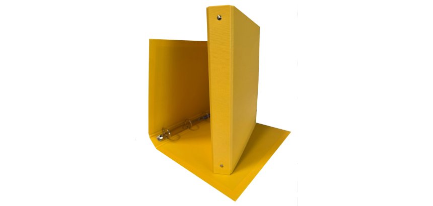 Raccoglitore King - 22 x 30 cm - 4 anelli tondi 30 mm - dorso 4 cm - rivestimento in PP - giallo - Starline