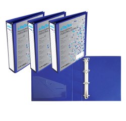 Raccoglitore personalizzabile KingShow - 4 anelli a D 65 mm - dorso 8 cm - 22x30 cm - blu - Starline