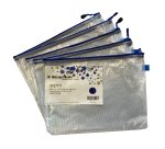 Busta a rete con cerniera blu- PVC - 27 x 36 cm - trasparente - Starline