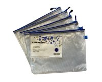 Busta a rete con cerniera blu- PVC - 27 x 36 cm - trasparente - Starline