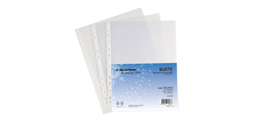 Buste forate Medium - buccia - 22 x 30 cm - trasparente - Starline - conf. 50 pezzi