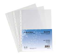 Buste forate Medium - liscio - 22 x 30 cm - trasparente - Starline - conf. 50 pezzi