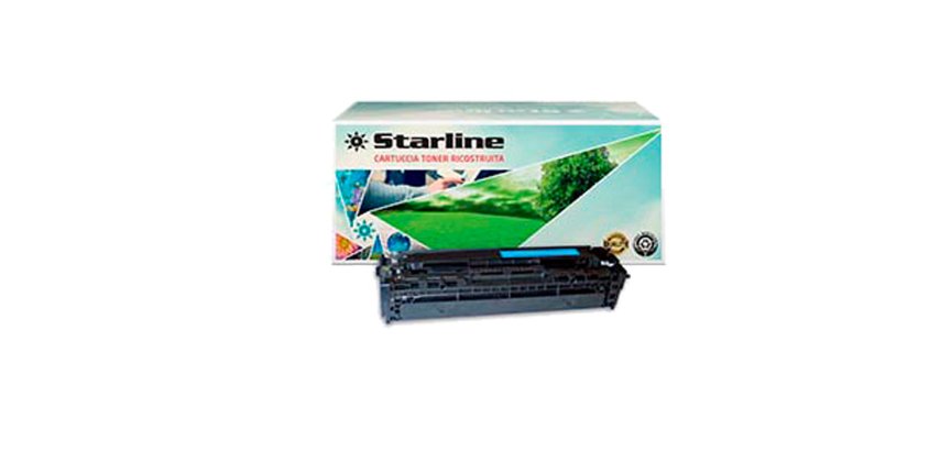 Starline - Toner Ricostruito - per HP 128A - Ciano - CE321A - 1.300 pag