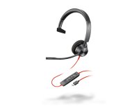 Poly blackwire 3310 monaural usb-c headset +usb-c/a adapter