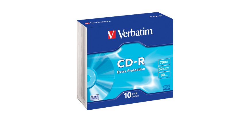 Verbatim - Scatola 10 CD-R DataLife Extra Protection - slim case - 52X - 700MB