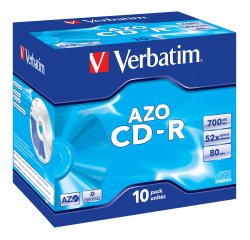 Verbatim - Scatola 10 CD-R DataLife Plus - Jewel Case - 1X-52X - serigrafata crystal - 43327 - 700MB