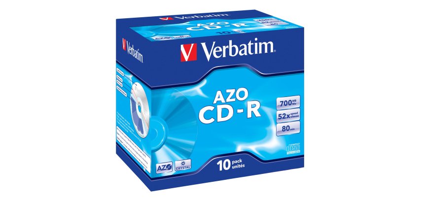 Verbatim - Scatola 10 CD-R DataLife Plus - Jewel Case - 1X-52X - serigrafata crystal - 43327 - 700MB