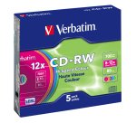 Verbatim - Scatola 5 CD-RW DataLife Plus - slim case - 8X-10X - serigrafato colorato - 43167 - 700MB