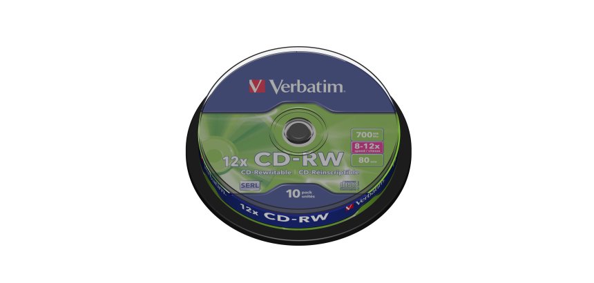 Verbatim - Scatola 10 CD-RW DataLife Plus - 8X-10X - serigrafato - 43480 - 700MB