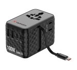 Adattatore - da viaggio universale - GaN III - con cavo USB-C retrattile - Nero - Verbatim