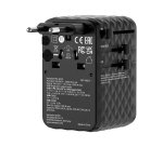 Adattatore - da viaggio universale - GaN III - con cavo USB-C retrattile - Nero - Verbatim