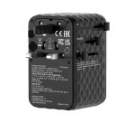Adattatore - da viaggio universale - GaN III - con cavo USB-C retrattile - Nero - Verbatim