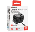 Adattatore - da viaggio universale - GaN III - con cavo USB-C retrattile - Nero - Verbatim