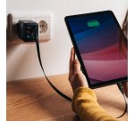 Caricabatterie - da muro - GaN - 65W - 2 porte - con cavo retrattile -Verbatim