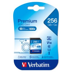 Verbatim premium memory card 256 gb sdxc uhs-i class 10