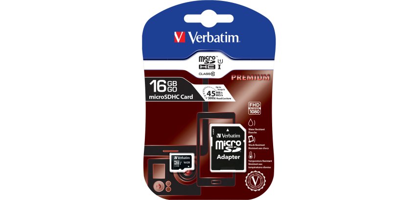 Verbatim - Micro SDHC Classe 10 fino a 45mb/sec - 44082 - 16GB