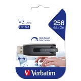 Verbatim v3 - usb 3.0 drive 256 gb - black