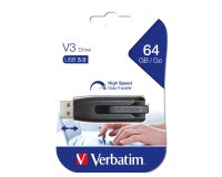 Verbatim - Usb 3.0 Superspeed Store'N'Go V3 Drive - Nero - 49174 - 64GB