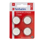 Micropile CR2430 - 3V - a pastiglia - litio - Verbatim - blister 4 pezzi
