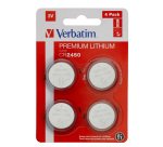 Micropile CR2450 - 3V - a pastiglia - litio - Verbatim - blister 4 pezzi