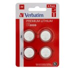 Micropile CR2025 - 3V - a pastiglia - litio - Verbatim - blister 4 pezzi
