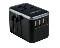 Verbatim - Adattatore da viaggio UTA-04 PD61W / QC / 3xUSB / 2xType-C
