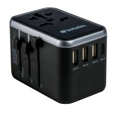 Verbatim - Adattatore da viaggio UTA-04 PD61W / QC / 3xUSB / 2xType-C