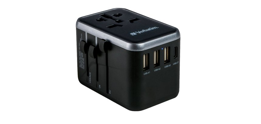 Verbatim - Adattatore da viaggio UTA-04 PD61W / QC / 3xUSB / 2xType-C