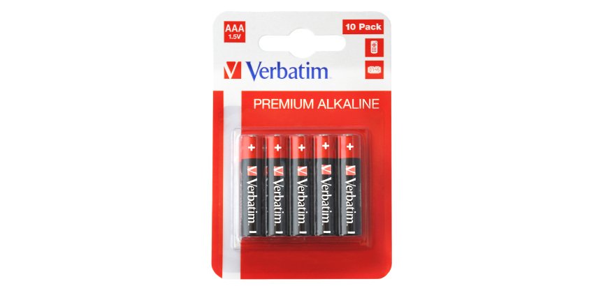 Pila ministilo AAA - 1,5V - alcaline - 49874 - Verbatim - blister 10 pezzi