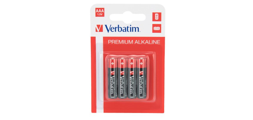 Pila ministilo AAA - 1,5V - 49920 - alcaline - Verbatim - blister 4 pezzi