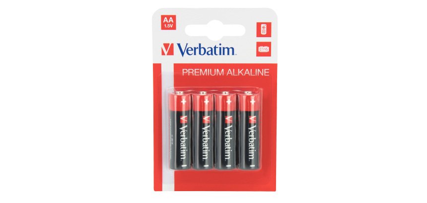 Pila stilo AA - 1,5V - 49921 - alcaline - Verbatim - Blister 4 pezzi