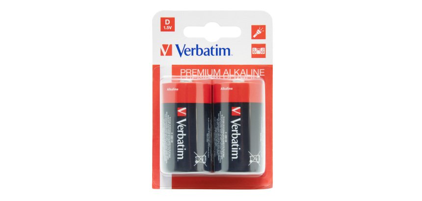Pila torcia - D - 49923 - alcalina - Verbatim - blister 2 pezzi