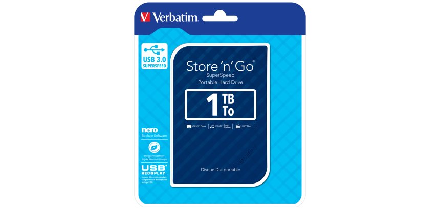 Verbatim - Usb 3.0 portatile Store 'N'Go 9,5mm drive - Blu - 53200 - 1TB