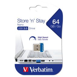 Verbatim Store 'n' Stay NANO - USB 3.0 Drive 64 GB - Blue