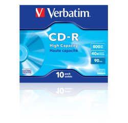 Verbatim - Scatola 10 CD-R Data Life Jewel Case serigrafato - 1X-40X - 43428 - 800MB