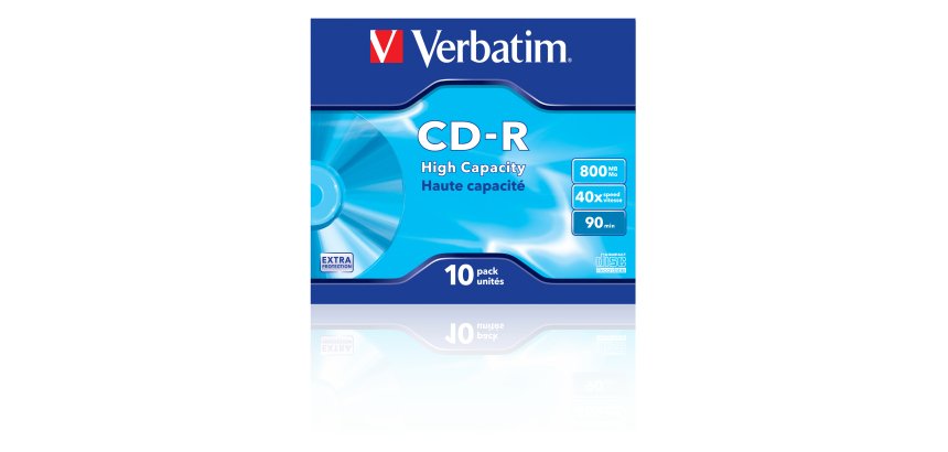 Verbatim - Scatola 10 CD-R Data Life Jewel Case serigrafato - 1X-40X - 43428 - 800MB