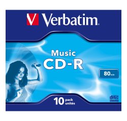 Verbatim - Scatola 10 CD-R Music Live It! serigrafato - colorato - 43365 - 80min