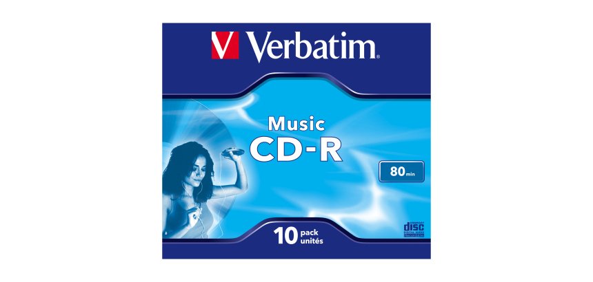 Verbatim - Scatola 10 CD-R Music Live It! serigrafato - colorato - 43365 - 80min