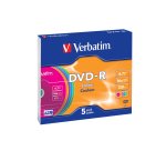 Verbatim - Scatola 5 DVD-R - slim Case - serigrafato colorato - 43557 - 4,7GB