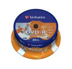 Verbatim - Scatola 25 DVD-R - stampabile - 43538 - 4,7GB