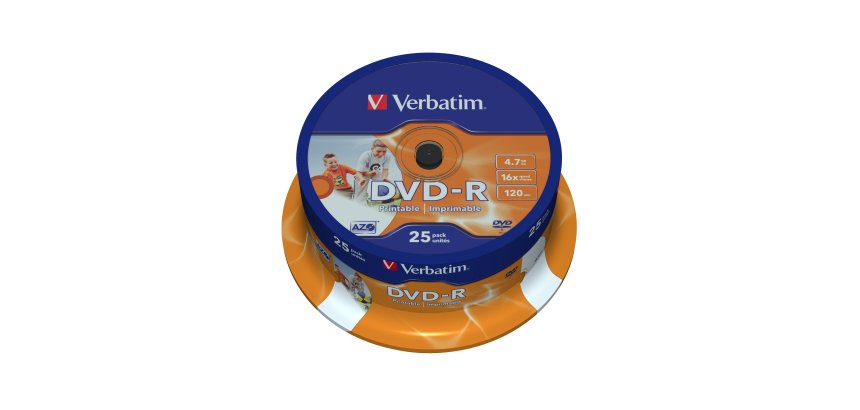 Verbatim - Scatola 25 DVD-R - stampabile - 43538 - 4,7GB