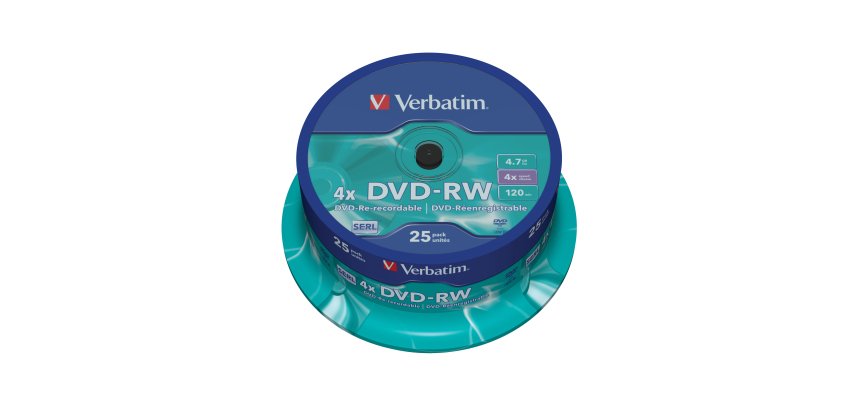 Verbatim - Confezione 25 DVD-RW - argento lucido - serigrafato - 43639 - 4,7GB