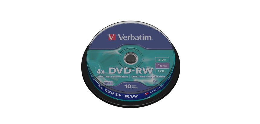 Verbatim - Scatola 10 DVD-RW - serigrafato - 43552 - 4,7GB