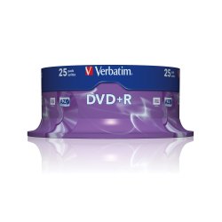 En_dvd+r verbatim capacidad 4.7gb velocidad 16x 120 min tarrina de 25 unidades