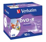 Verbatim - Scatola 10 DVD+R Jewel Case - stampabile - 43508 - 4,7GB